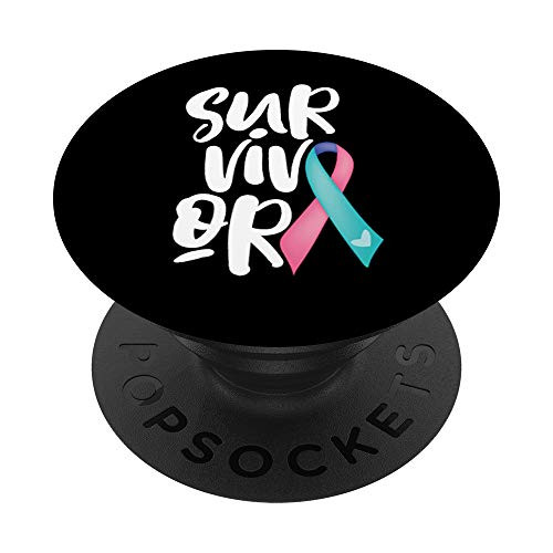 Thyroid Cancer Survivor Blue Pink Awareness Ribbon Gift PopSockets PopGrip Swappable Grip for Phones and Tablets Thyroid Cancer Survivor Blue Pink Awareness Ribbon Gift PopSockets PopGrip Swappable Grip for Phones and Tablets