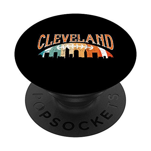 Retro Cleveland Football Fan Vintage City Skyline PopSockets Grip and Stand for Phones and Tablets