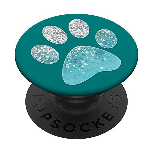 Ice Light Blue Dog Paw Print On Dark Teal PopSockets PopGrip Swappable Grip for Phones and Tablets Ice Light Blue Dog Paw Print On Dark Teal PopSockets PopGrip Swappable Grip for Phones and Tablets
