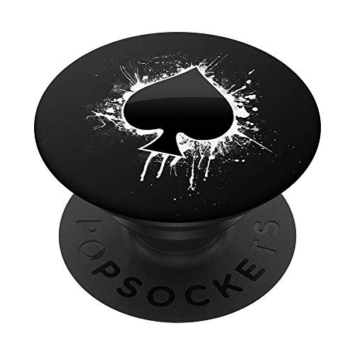 Poker Spades Pop Socket Playing Cards Black Texas Hold Em PopSockets PopGrip  Swappable Grip for Phones  and  Tablets
