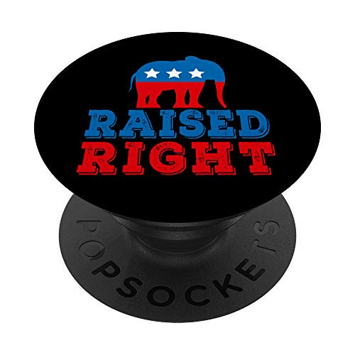 Raised Right Pro Republican Right Political Activist Gift PopSockets Grip and Stand for Phones and Tablets