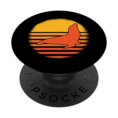 Retro Sunset Seal Gift Seal PopSockets PopGrip  Swappable Grip for Phones  and  Tablets