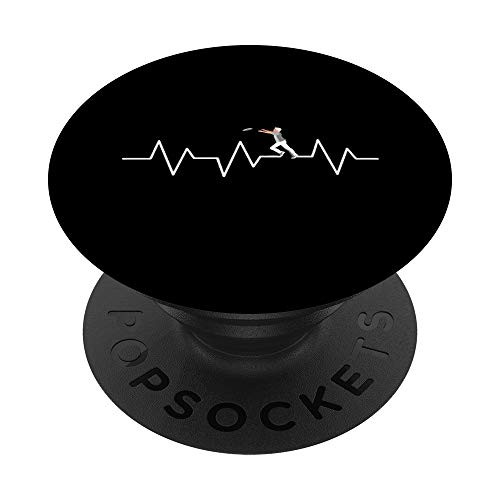 Ultimate Frisbee Heartbeat Funny Disc Golf Player Gift PopSockets Grip and Stand for Phones and Tablets