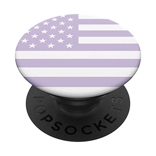 White American Flag Light Pastel Purple PopSockets PopGrip  Swappable Grip for Phones  and  Tablets