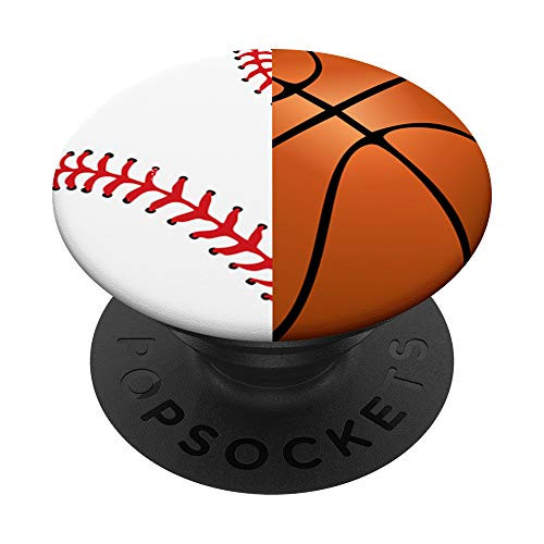 Split Basketball Baseball Fan Gifts Sports Fan PopSockets PopGrip  Swappable Grip for Phones  and  Tablets