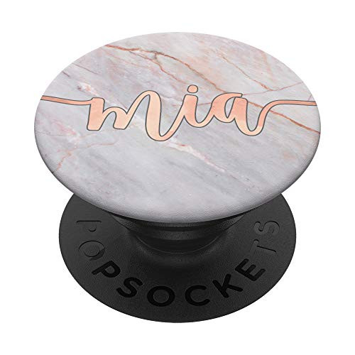First Name Mia in Rose Pink Cursive Script PACH272 PopSockets PopGrip  Swappable Grip for Phones  and  Tablets