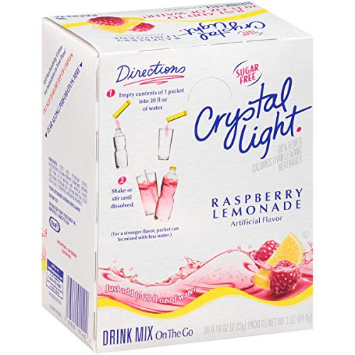 Crystal Light Sugar-Free Raspberry Lemonade Drink Mix -120 On-the-Go Packets  4 Packs of 30-