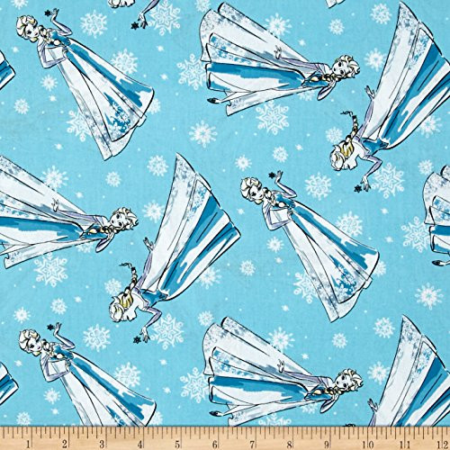 Springs Creative Products Disney Frozen Sketch Elsa Blue Quilt Fabric By The Yard  Blue