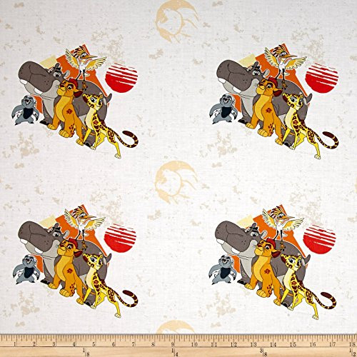 Eugene Textiles  inchDisney Lion Guard All For One inch Quilt Fabric  Light Orange