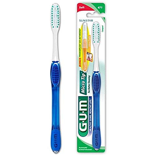 GUM Micro Tip Toothbrush Soft Compact  Pack of 3