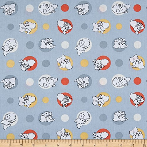 Springs Creative Products 0594913 Springs Creative Disney Classics Dumbo Polka Dots Grey Fabric by the Yard