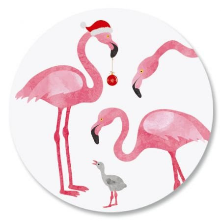 Flamingo Envelope Seals - Set of 72