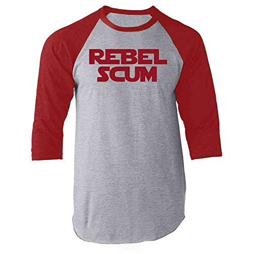 Rebel Scum Quote Political Clothing Funny Red M Raglan Baseball Tee Shirt