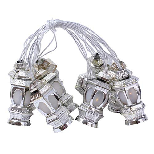 Amosfun eid Mubarak Decorations for Home LED Muslim Ramadan Lanterns String Lights Eid Light Decoration for Festival Party Bedroom Birthday -4 Colors Light  1. 65m 10LEDs-