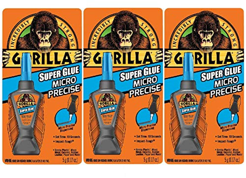 Gorilla 6770002 Micro Precise Super Glue  5g  Clear - 3 Pack