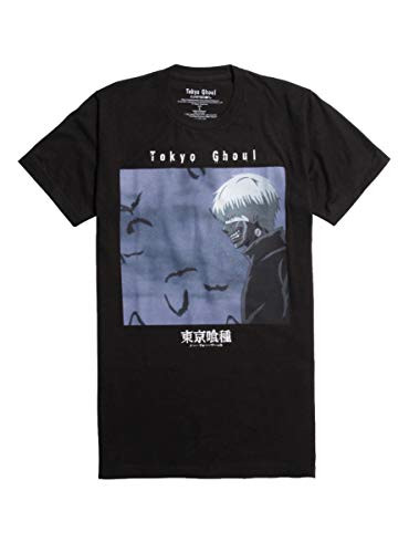 Hot Topic Tokyo Ghoul Kaneki  and  Bats T-Shirt Black Large