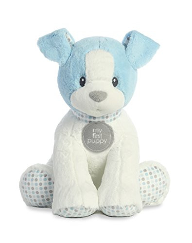 Aurora World Baby My First Puppy Polka Dot Blue Large Plush Toy, Blue
