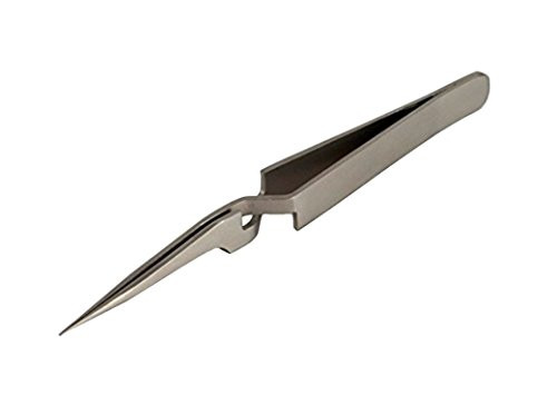 PMC Supplies LLC 120 mm Stainless Steel Anti-Magnetic Straight Pointed Cross-Locking Jewelry Making Repair Tweezers