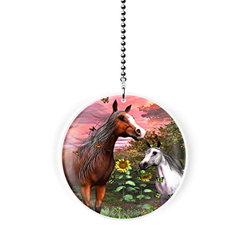 Gotham Decor Horse and Foal Fantasy Fan Light Pull