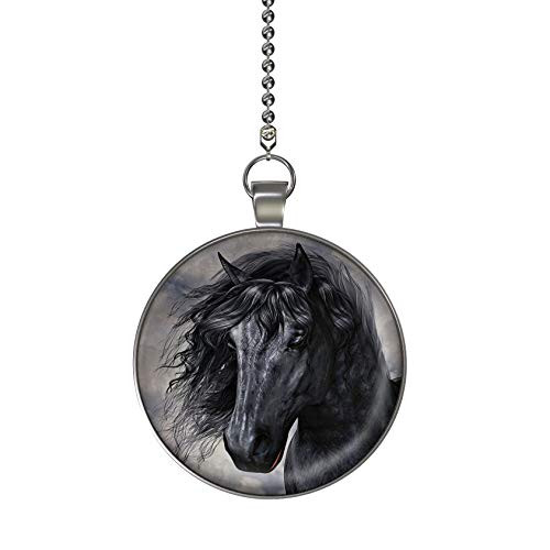 Gotham Decor The Black Horse Fan Light Pull Pendant with Chain