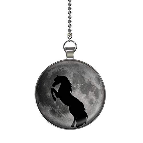 Horse Moon Glow in the Dark Fan Light Pull Pendant with Chain