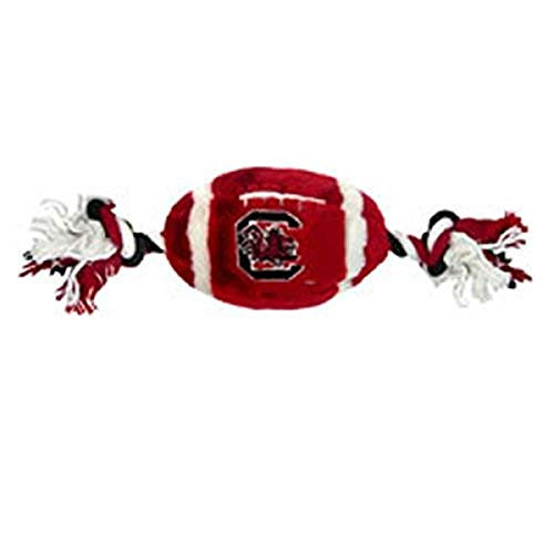 NCAA South Carolina Gamecocks Pet Football Rope Toy 6-Inch Long Plush Dog Toy with Inner Squeaker NCAA South Carolina Gamecocks Pet Football Rope Toy 6-Inch Long Plush Dog Toy with Inner Squeaker