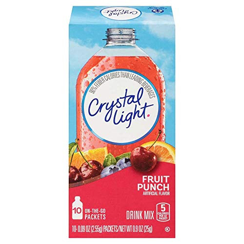Crystal Light Drink Mix  On The Go Packets  -Fruit Punch  1 - Pack 10 Count-