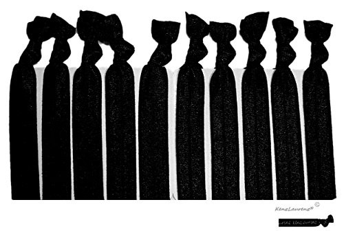 Black Hair Ties No Crease Ponytail Holders -Available in Lots of Pack Quantities- - Ouchless Elastic Styling Accessories Pony Tail Holder Ribbon Bands - By Kenz Laurenz -10 Pack- Black Hair Ties No Crease Ponytail Holders -Available in Lots of Pack Quantities- - Ouchless Elastic Styling Accessories Pony Tail Holder Ribbon Bands - By Kenz Laurenz -10 Pack-