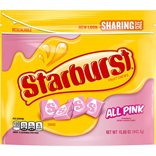 STARBURST All Pink Limited Edition Fruit Chew Candy 15.6-Ounce Pouch -Pack of 6-