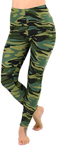 ToBeInStyle Women s Bright Cotton Blend Print Leggings - Camo - OS