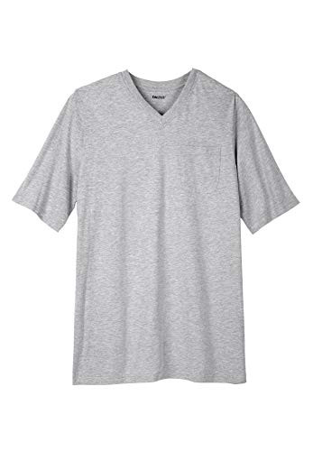 KingSize Men s Big  and  Tall Shrink-Less Lightweight Longer-Length V-Neck T-Shirt - Big - 6XL  Heather Grey