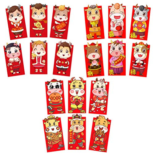 PRETYZOOM 18Pcs Chinese Red Envelopes Lucky Money Gift Envelopes Chinese New Year Hong Bao Spring Festival Lucky Money Packets