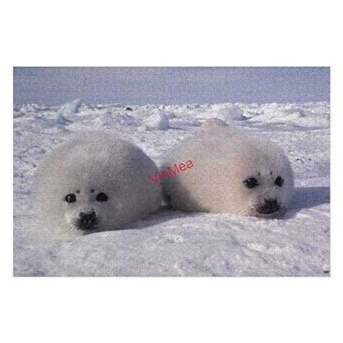 300 Pieces Jigsaw Puzzles Harp Seal Fun Puzzle Educational Family Game Toys Gift for Adults Teens
