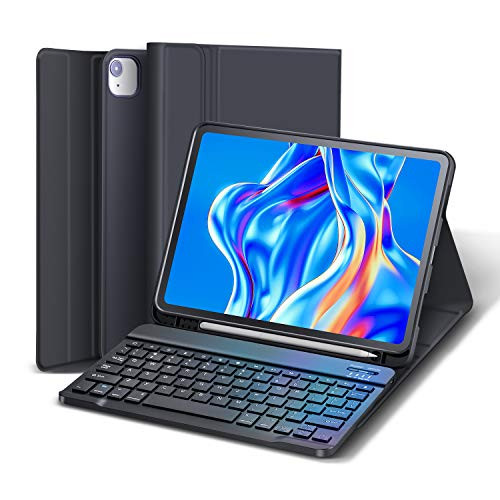 Keyboard Case for iPad Air 4th Generation 2020 10.9 inch iPad Pro 11 inch 2020  and  2018  Leather Folio Smart Cover with Detachable Wireless Keyboard Compatible with iPad 10.9  iPad 111st  and  2nd Gen
