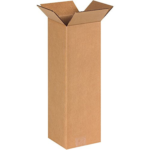 Boxes Fast BF6618 Tall Cardboard Boxes, 6" x 6" x 18", Single Wall Corrugated, for Moving, Shipping, Packing or Storage, Kraft (Pack of 25)