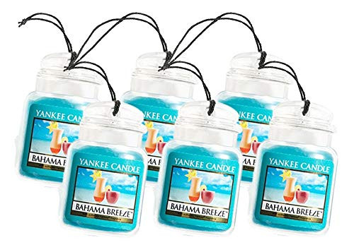 Yankee Candle Car Jar Ultimate Odor Neutralizing Air Freshener Bahama Breeze Scent - -Pack of 6-