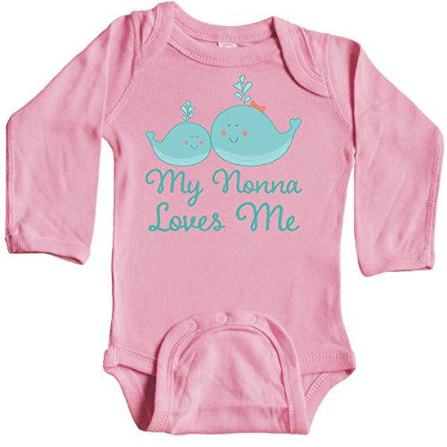 inktastic My Nonna Loves Me Long Sleeve Creeper Newborn Light Pink