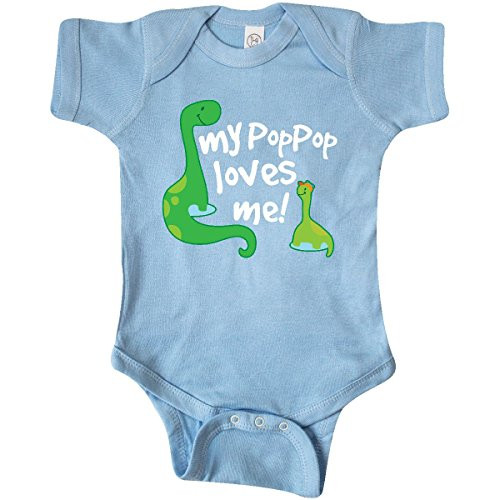 inktastic My Pop Pop Loves Me Dinosaur Infant Creeper Newborn Light Blue 26985