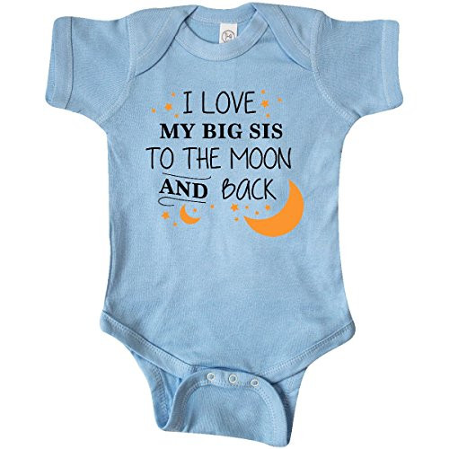 inktastic I Love My Big Sis to The Moon Infant Creeper Newborn Light Blue 29627