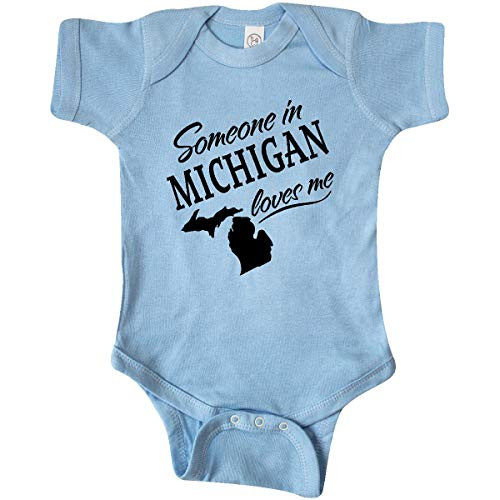 inktastic Someone in Michigan Loves Me Infant Creeper 6 Months Light Blue 338da