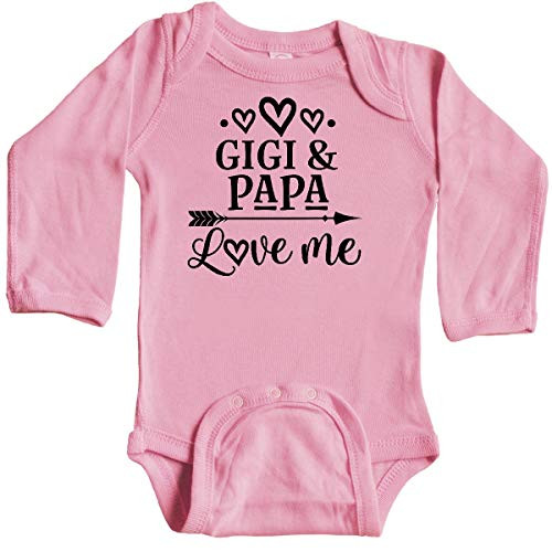 inktastic Gigi and Papa Love Me Long Sleeve Creeper Newborn Light Pink 389e9 inktastic Gigi and Papa Love Me Long Sleeve Creeper Newborn Light Pink 389e9