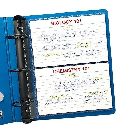 4 x 6 Index Card Sleeves  Flash Cards  for Mini 3-Ring Binders  Hold 2 Cards  Keepfiling  50 pack