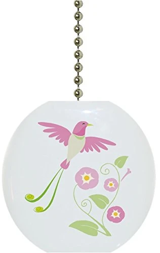 Bird Spring Flowers Solid Ceramic Fan Pull