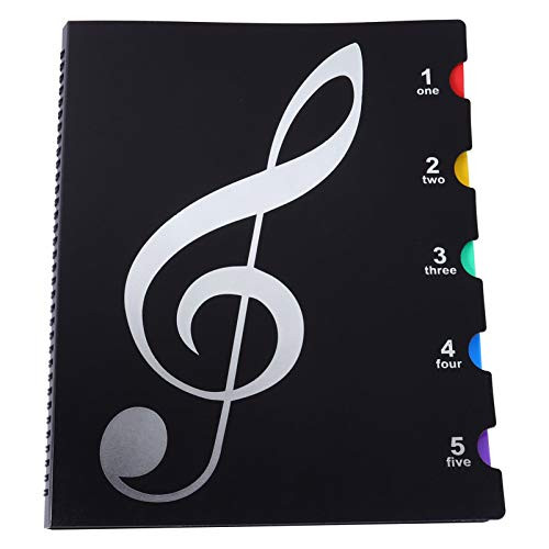 EXCEART Piano Score Folder Music Sheet File Paper Storage Folder Documents Holder Blank Sheet Files Holder Pockets Chorus Sheet Music Folder Black