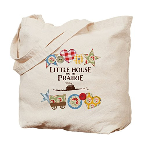 CafePress Little House On The Prairie Patches Natural Canvas Tote Bag  Reusable Shopping Bag