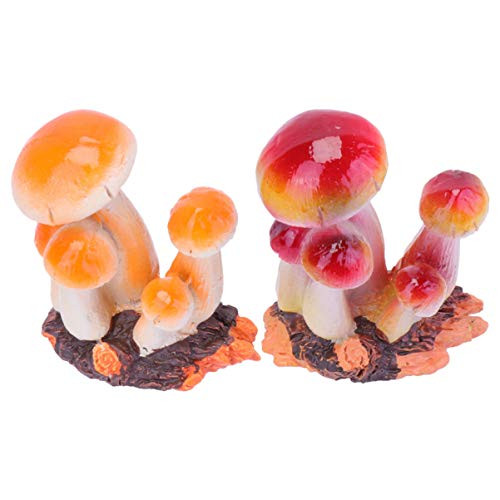 YARDWE 2Pcs Mini Mushroom Figurines Fairy Garden Accessories Mushroom Cake Topper Miniature Ornaments Kit Dollhouse Plant Pots Bonsai Micro Landscape Decoration YARDWE 2Pcs Mini Mushroom Figurines Fairy Garden Accessories Mushroom Cake Topper Miniature Ornaments Kit Dollhouse Plant Pots Bonsai Micro Landscape Decoration