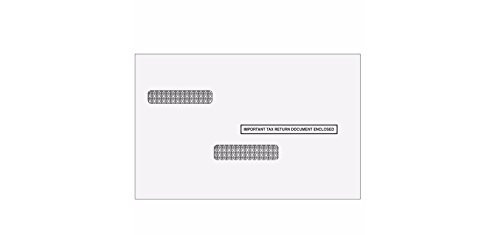 W-2 1099 Universal Self Seal Double Window Envelope for 50 Employees Recipients