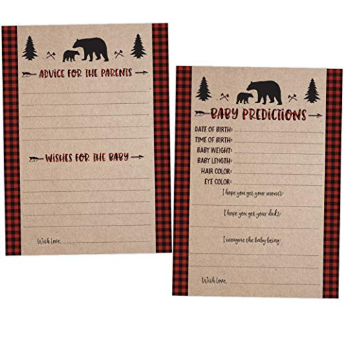 Lumberjack Baby Shower Prediction Cards, Advice Cards, Bear Prediction Cards, Wishes for Baby, Baby Shower Games, Lumberjack Party Games, 50 Count Lumberjack Baby Shower Prediction Cards, Advice Cards, Bear Prediction Cards, Wishes for Baby, Baby Shower Games, Lumberjack Party Games, 50 Count
