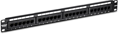 TRENDnet 24-Port Cat6 Unshielded Wallmount or Rackmount Patch Panel, Compatible with Cat 3/4/5/5e/6 Cabling, TC-P24C6