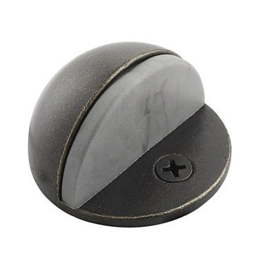 Emtek 2251 1 inch Projection Solid Brass Half Dome Style Floor Mounted Door Stop  Satin Nickel